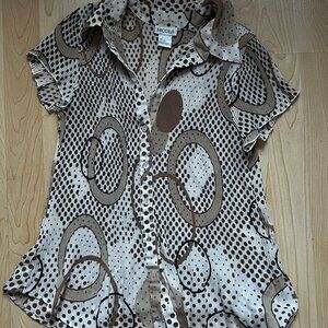 Nicola Funky Pattern Button Down Blouse